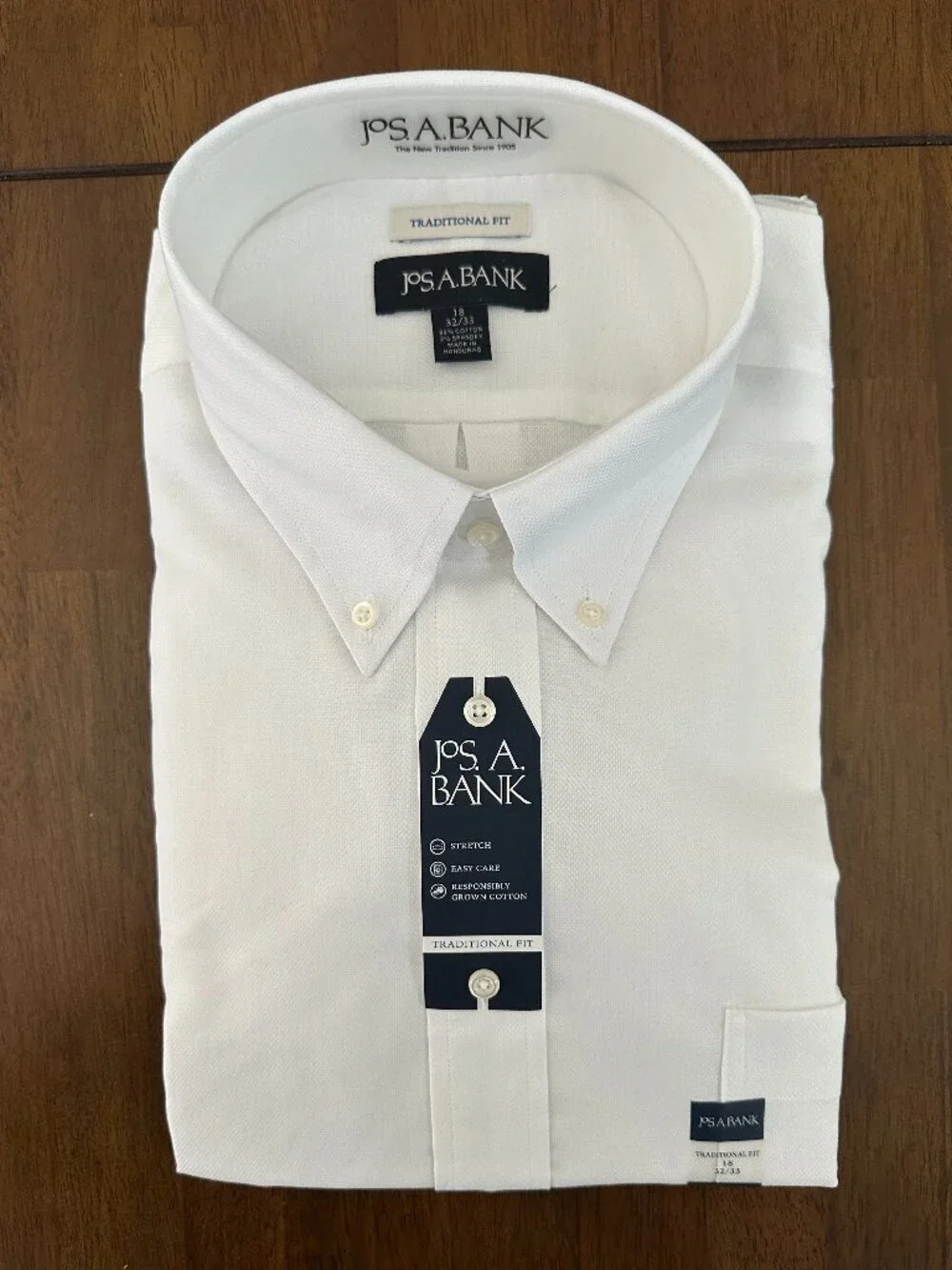 Jos. A. Bank White Trad Fit Sz 18 Button Down Men's Dress Shirt - Picture 1 of 10